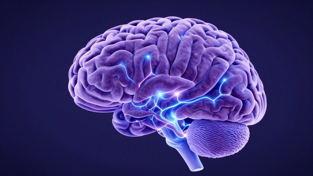 Brain scan showing increased gray matter density